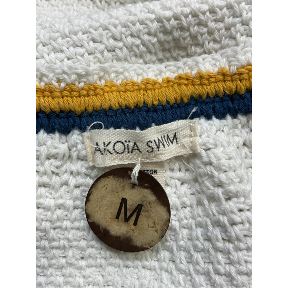 Akoia Swim Crocheted Cotton White Seca Skirt And Top Set Size M - Picture 4 of 5